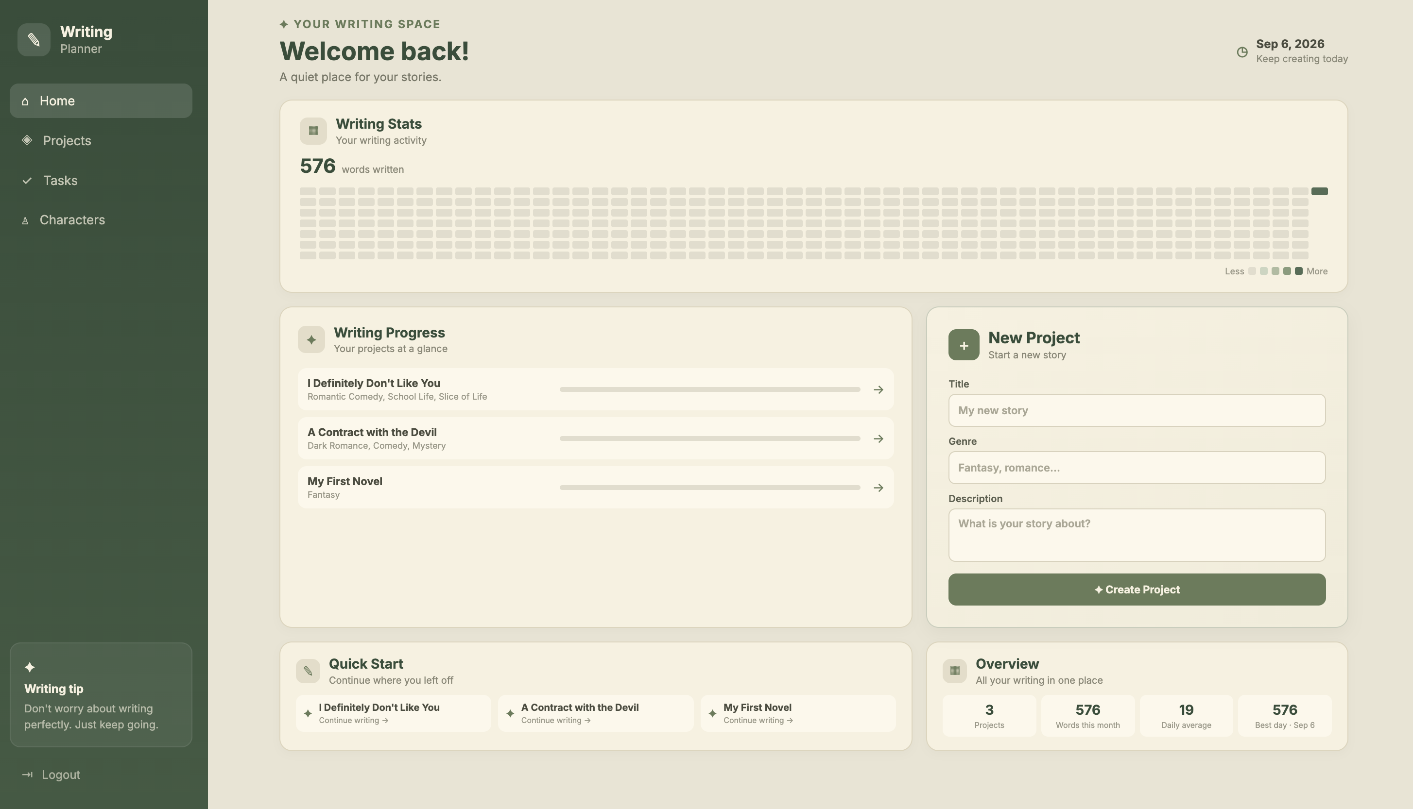 Writing Planner